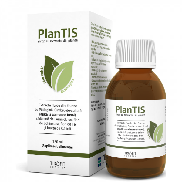 TISOFIT PlanTIS Sirop fitocomplex Patlagina 150ml Tis Farmaceutic