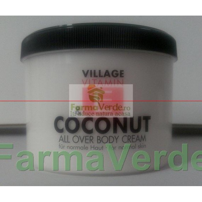 Crema de corp cu Cocos 500 ml Village Cosmetics