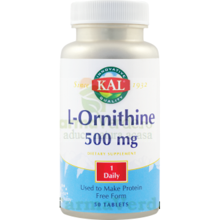 L-ORNITHINE 500 mg 50 tablete ActivTab Kal Secom