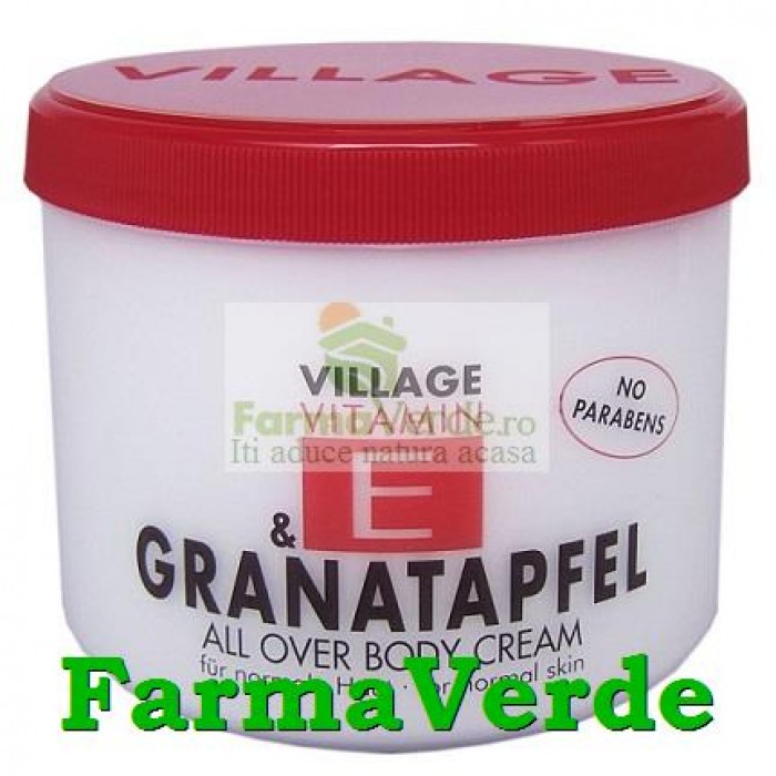 Crema de Corp cu Rodie si Vitamina E 500 ml Village Cosmetics