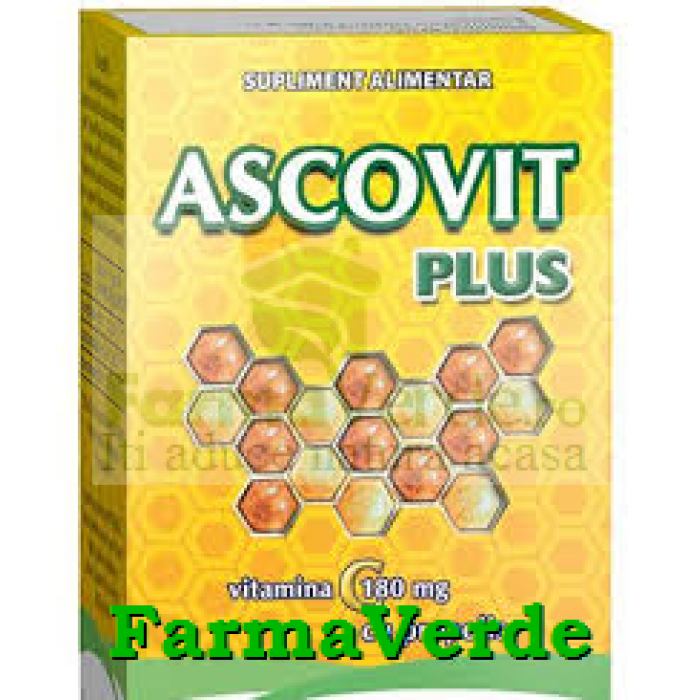 Ascovit Vitamina C Plus Propolis 180 mg 20 cpr Europharm
