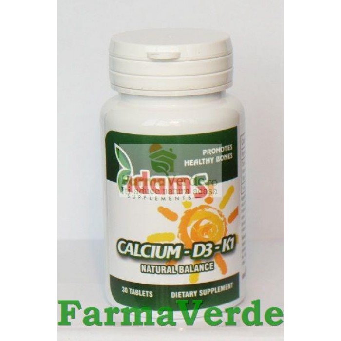 Calciu-D3-K1 30 tablete Adams Vision