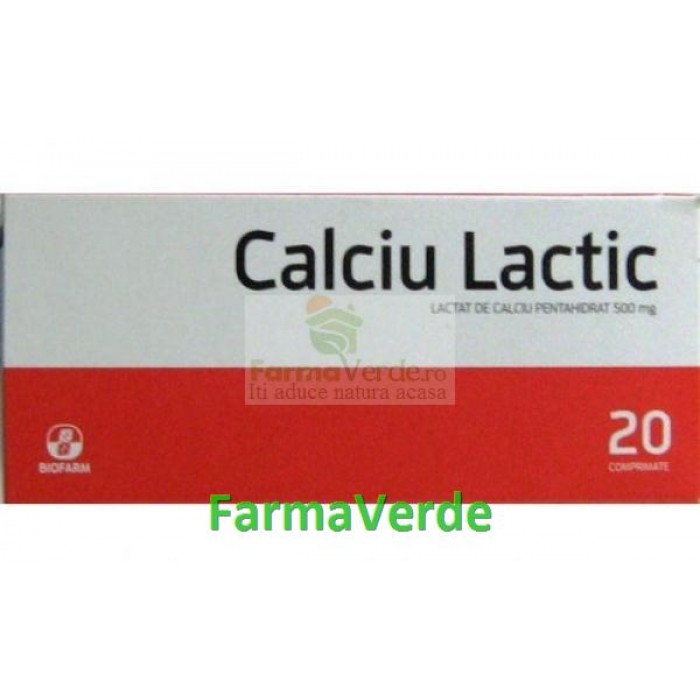 Biofarm Calciu Lactic 500 mg 20 cpr
