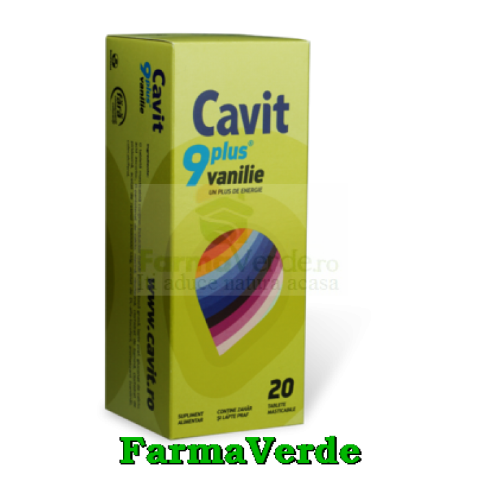 Biofarm Cavit 9 plus Vanilie 20 tablete