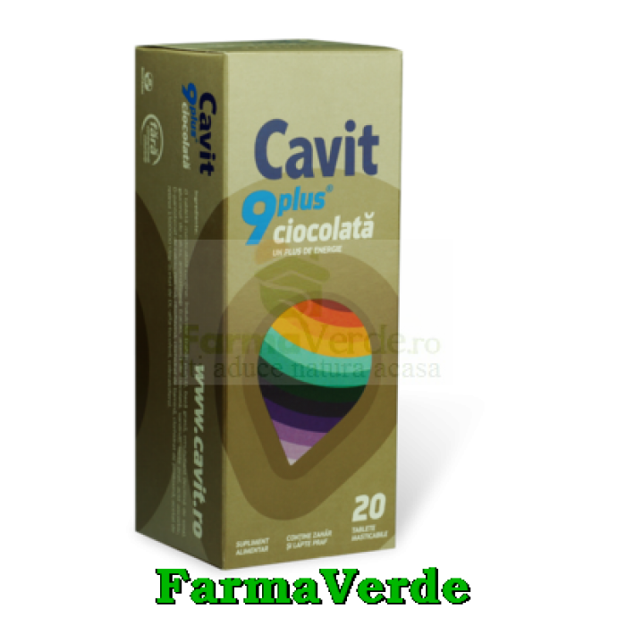 Biofarm Cavit 9 plus Ciocolata 20 tablete