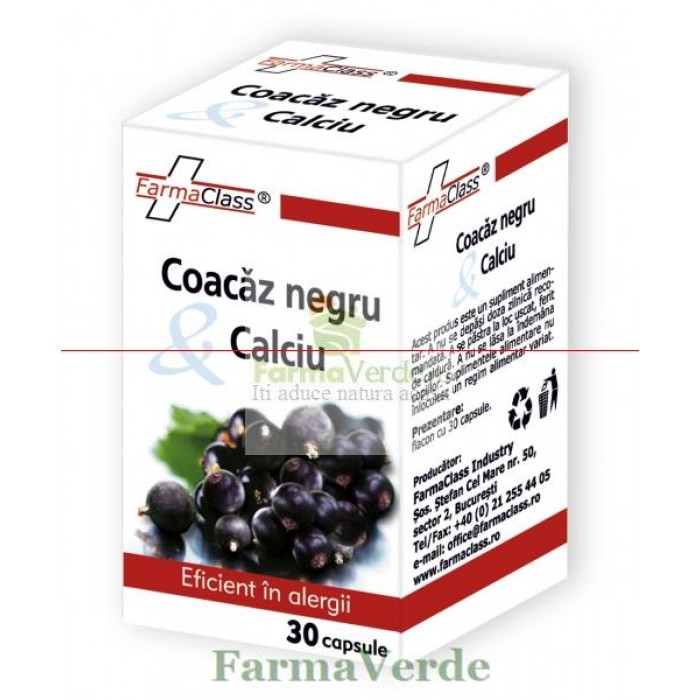 Coacaz Negru + Calciu 30 cps Farma Class