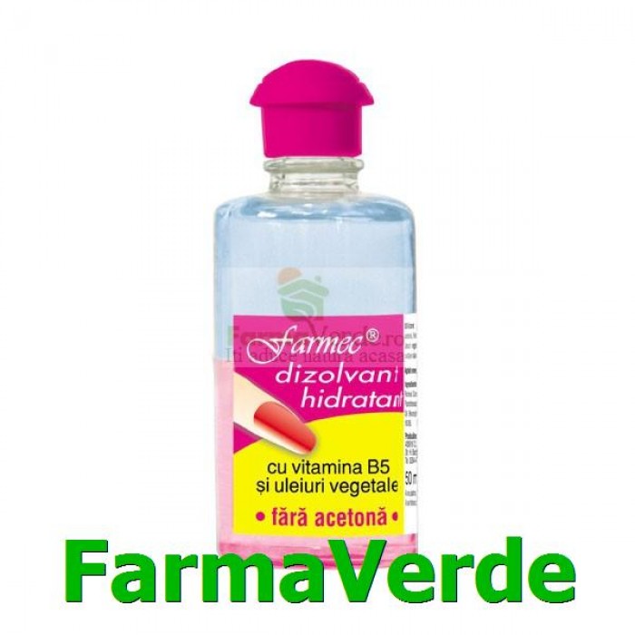 Dizolvant hidratant fara acetona 50ml Farmec
