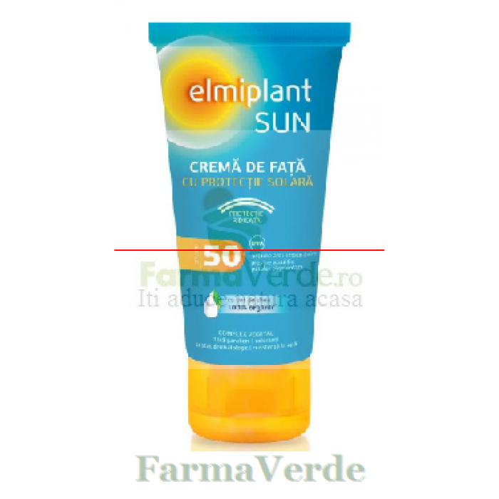 Crema de fata cu protectie solara Elmiplant Sun Sensitive, SPF 50+, 50 ml