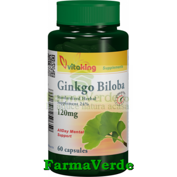 Ginkgo Biloba 120 mg cu absorbtie indelungata 60 capsule