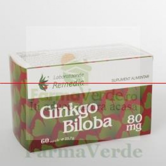 Ginkgo Biloba 80 mg 60 capsule Laboratoarele Remedia