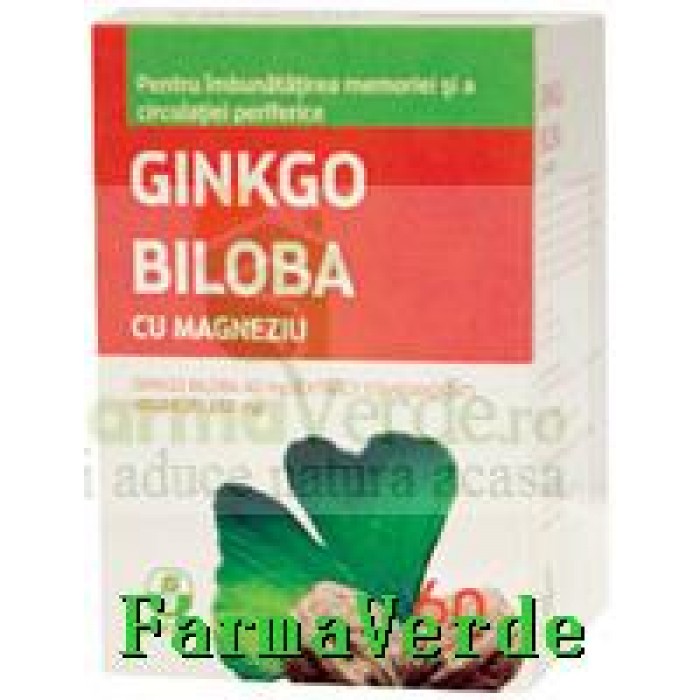 Biofarm Ginkgo Biloba cu Magneziu Forte 80 mg 60 comprimate