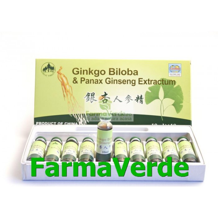 Ginkgo Biloba & Panax Ginseng Extract 10 Fiole Sanye L&L Plant