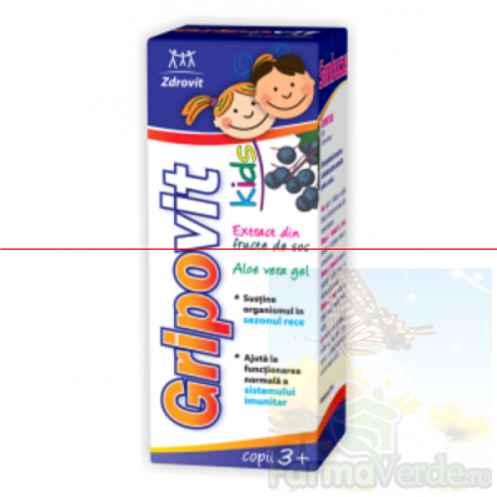 Zdrovit Gripovit Kids Soc Sirop Copii 3 ani+ 150 ml