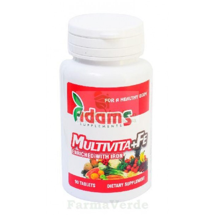 Multivita+Fe 14 Vitamine si Minerale 90 tablete Adams Vision