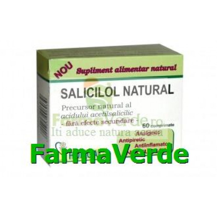 Salicilol Natural (Aspirina Vegetala) 60 comprimate - Colt de Sanatate