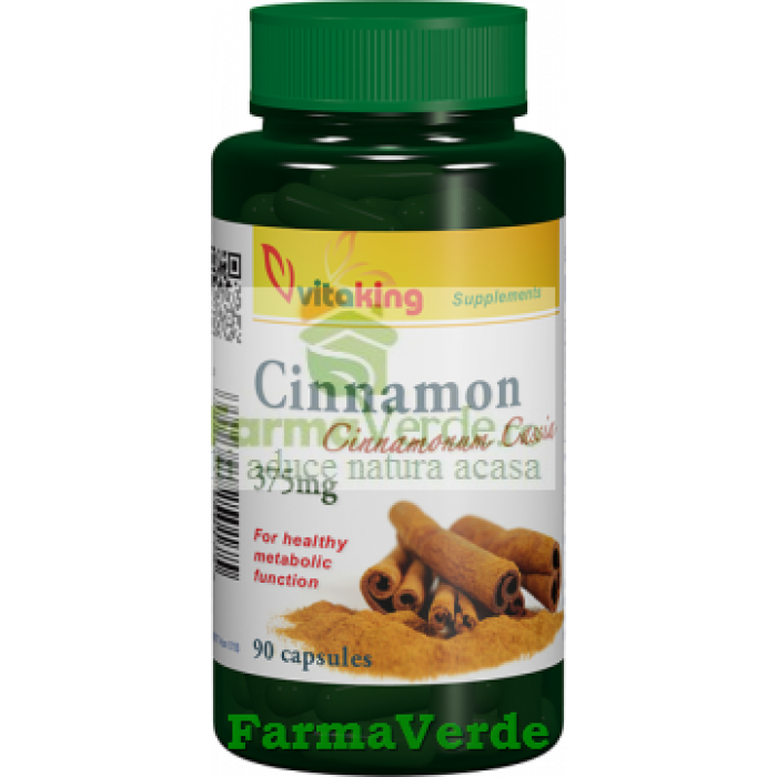 Scortisoara Cinnamon Diabet 375 mg 90 capsule Vitaking