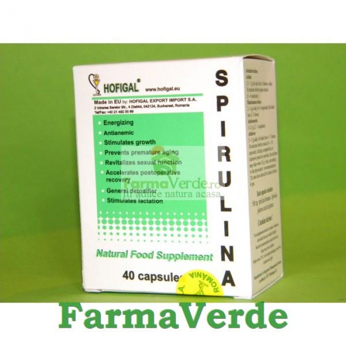 Spirulina 500 mg 40 Capsule Hofigal