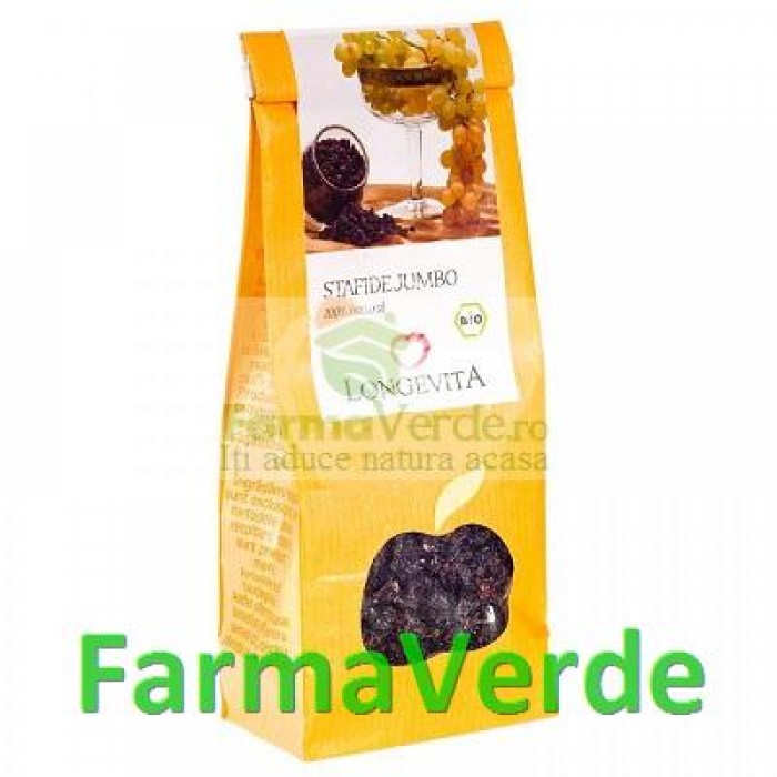 Fructe Uscate Stafide Jumbo 150 Gr Bio Longevita Solaris Plant