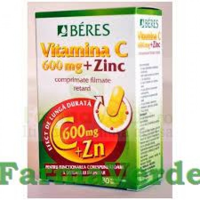 Beres Vitamina C 600mg+Zinc 60 comprimate filmate