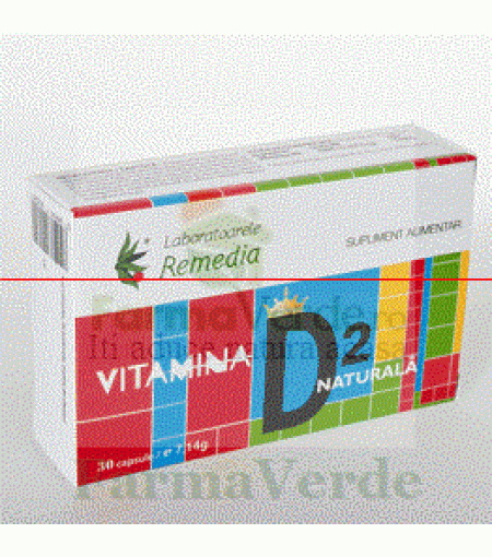Vitamina D2 Naturala 30 capsule Remedia