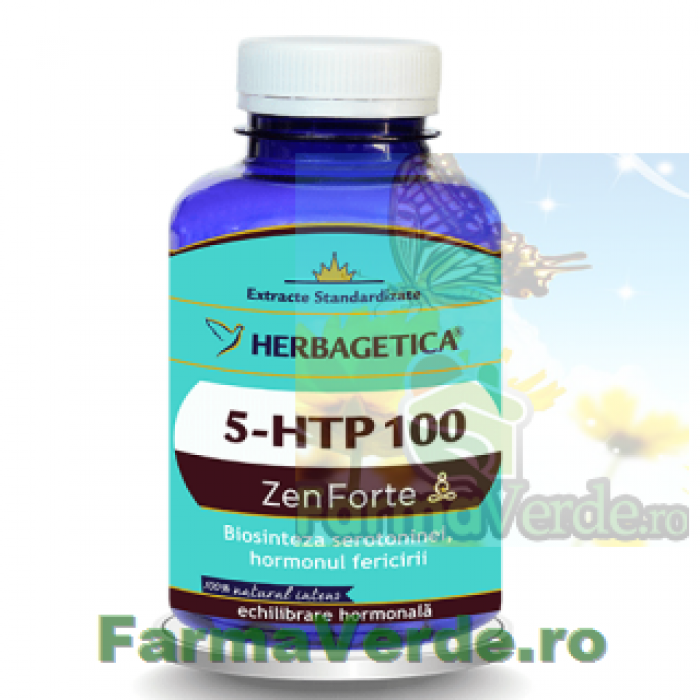5-HTP 100 Zen Forte Hormonul Fericirii 120 capsule Herbagetica