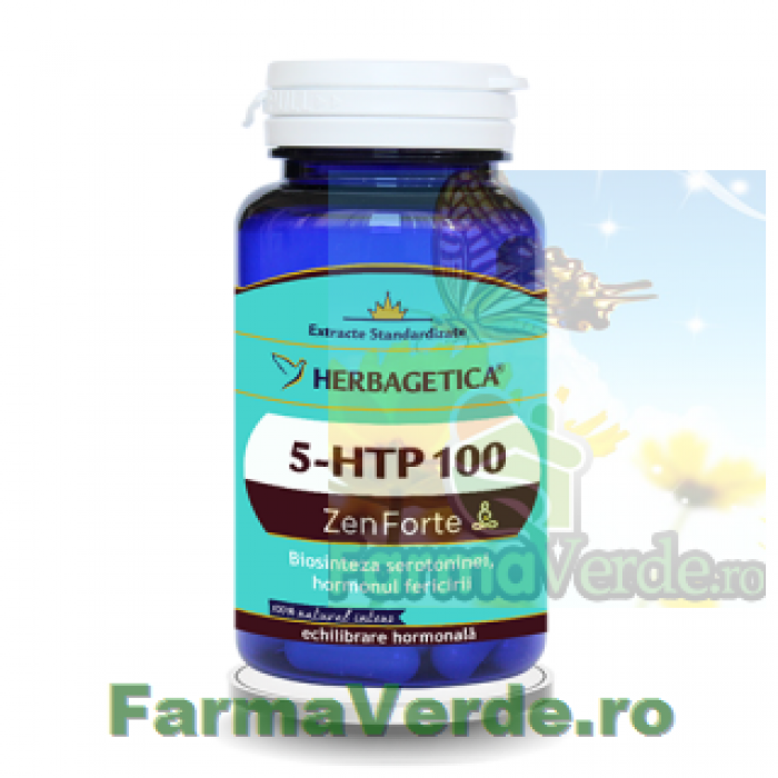 5-HTP 100 Zen Forte Hormonul Fericirii 60 capsule Herbagetica