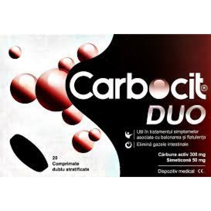 Carbocit DUO 20 comprimate dublu stratificate Balonare Biofarm