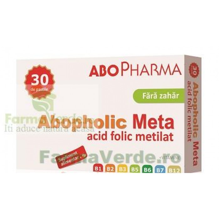 Acid Folic Metilat ABOPHOLIC META 400 cg Fara Zahar 30 tablete Abo Pharma