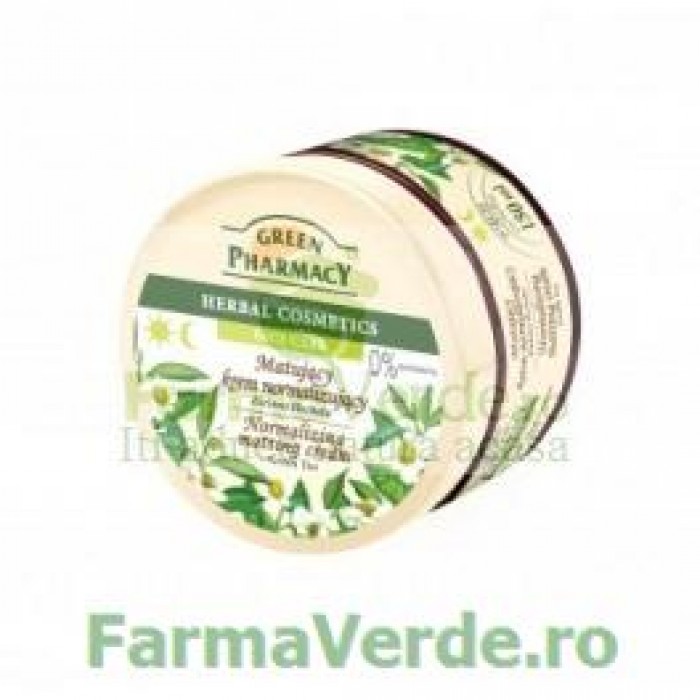 Crema faciala echilibranta matifianta cu extract de ceai verde EP65  Green Pharmacy Cosmetica Verde