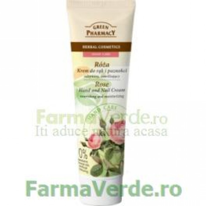Crema nutritiva si hidratanta pentru maini si unghii cu ulei de trandafir EP75 Green Pharmacy