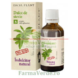 Dulce de stevie indulcitor natural tinctura fara alcool 50 ml DaciaPlant