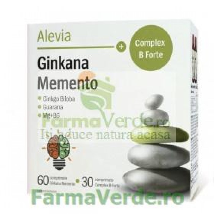 Ginkana Memento + Complex B Forte Pachet 60+30 comprimate Alevia