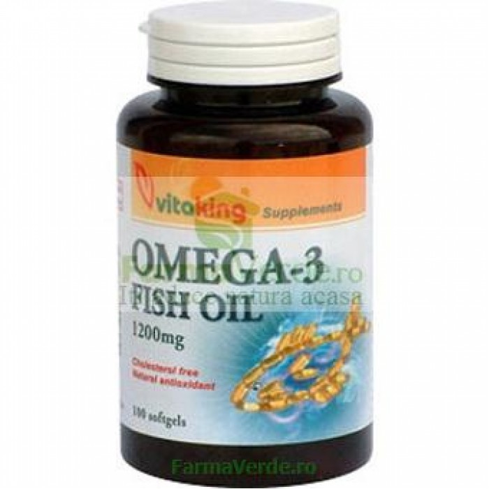 Omega 3 ulei de peste 1200mg 90 capsule gelatinoase Vitaking