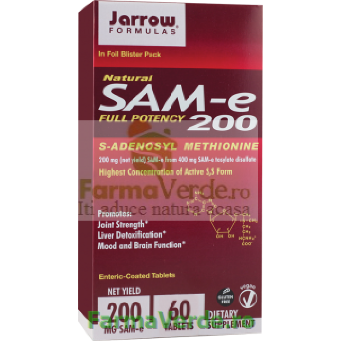 SAM-E 200 mg Hepatic-Cerebral-Osteo-articular 60 tablete Secom