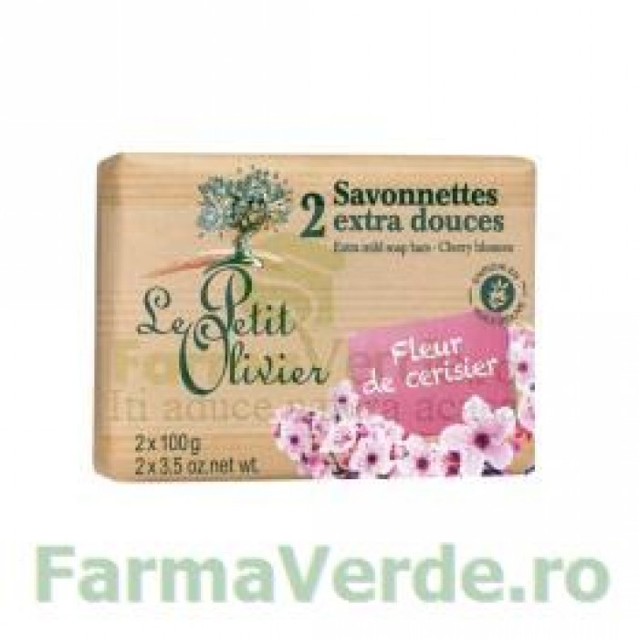 Sapun Vegetal Cu Extract De Flori De Cires 2 Bucati Fpo9 Le Petit Olivier Cosmetica Verde