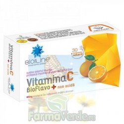 Vitamina C BioFlavo + non acida 30 comprimate ACHelcor BioSunLine