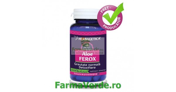 ALOE FEROX 60 cps, pret 28,00 RON-Herbagetica