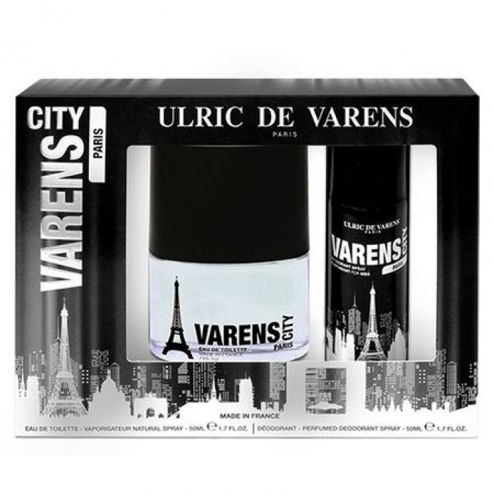 Set Ulric de Varens City Paris, Barbati: Apa de Toaleta, 50 ml + Deodorant antiperspirant 50 ml
