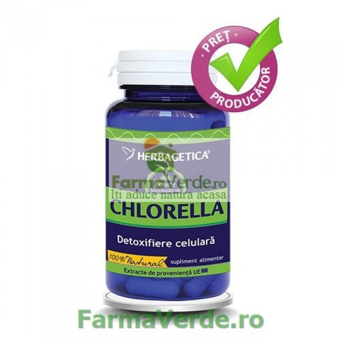 Chlorella 410 mg Alga Bogata in Minerale 60 capsule Herbagetica