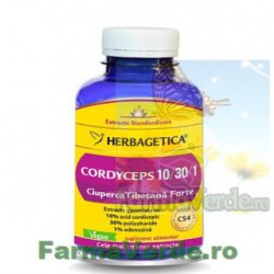 Cordyceps 10/30/1 Ciuperca Tibetana Forte 120 capsule Herbagetica