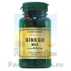 Ginkgo Max Extract Ginkgo biloba 120 mg echiv. 6000 mg 30 capsule Cosmopharm Premium 