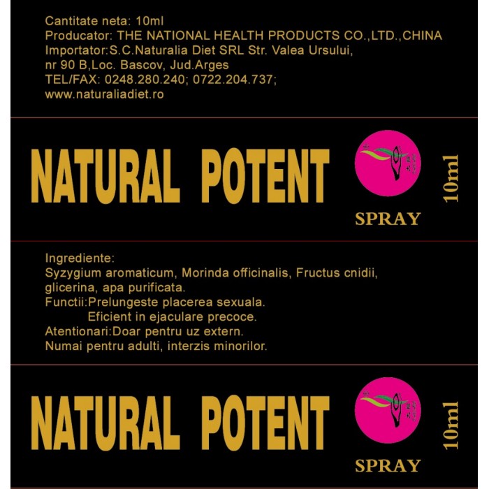 Natural Potent 10ml Spray pentru ejaculare precoce si prelungirea actului sexual NaturaliaDiet