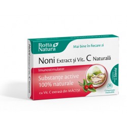 Noni Extract + Vitamina C Naturala 30 comprimate masticabile ROTTA NATURA