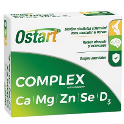 Ostart complex Ca + Mg + Zn + Se + D3 20 comprimate Fiterman Pharma