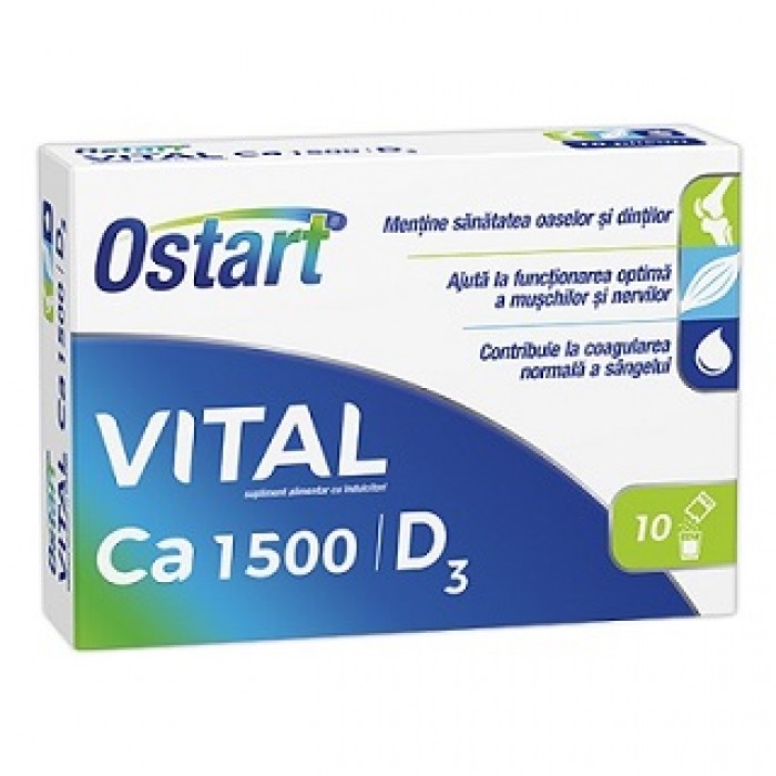 Ostart Vital Ca 1500 + D3 10 plicuri Fiterman Pharma