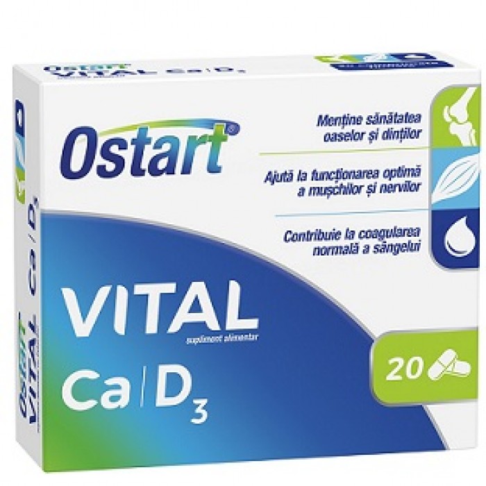 Ostart Vital Ca + D3 20 comprimate Fiterman Pharma