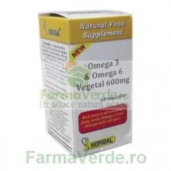 Omega 3 & Omega 6 vegetal 60 capsule moi 600 mg Hofigal