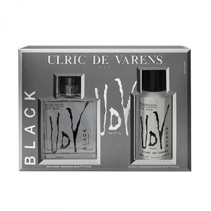 Caseta Cadou Ulric de Varens Black, Barbati,Apa de Parfum 100 ml si Deodorant 200 ml
