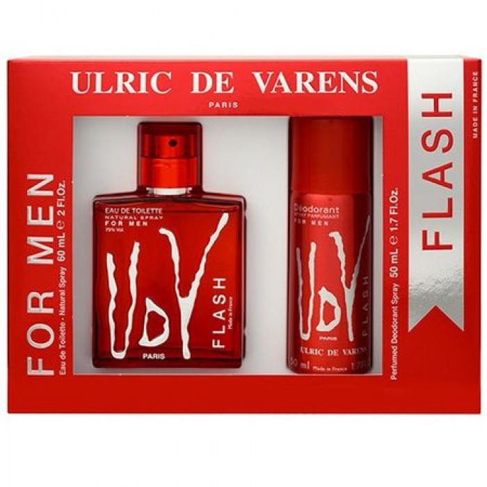 Caseta Cadou Ulric de Varens Flash, Barbati,Apa de Parfum 100 ml si Deodorant 200 ml
