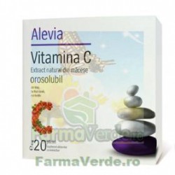Vitamina C 1000mg Extract natural din macese orosolubil 20 plicuri Alevia